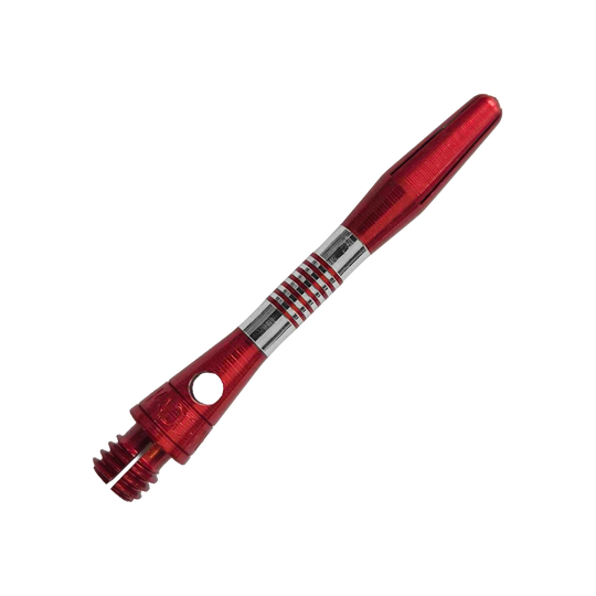 Bulls NL Cetra Aluminium Shafts - Rot Gezeigt werden rote BullsNL Cetra Aluminium Shafts mit einer Länge von 34 mm. Das Produkt ist für das Dartspiel gedacht.