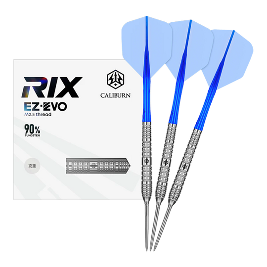 Ocelové šipky Caliburn Rix EZ-EVO R4 Das Foto zeigt die Caliburn Rix EZ-EVO R4 Steeldarts in voller Ansicht. Die Darts sind modern gestaltet und für professionelle Spieler geeignet.