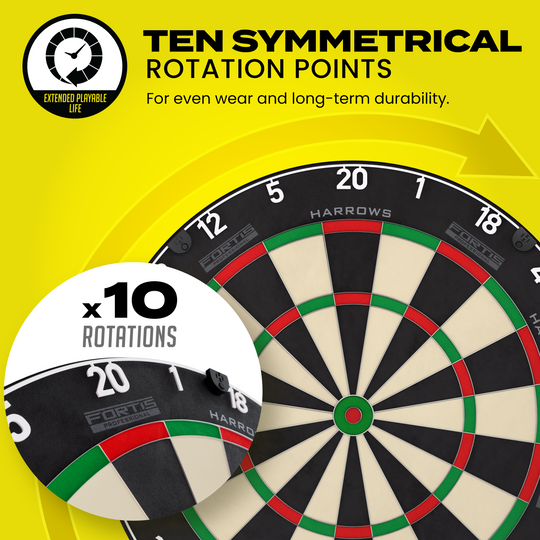 Diana de acero Harrows Fortis Das Bild zeigt das Produkt Harrows Fortis Steeldartboard. Es handelt sich um eine Steeldartscheibe für das Dartspiel.