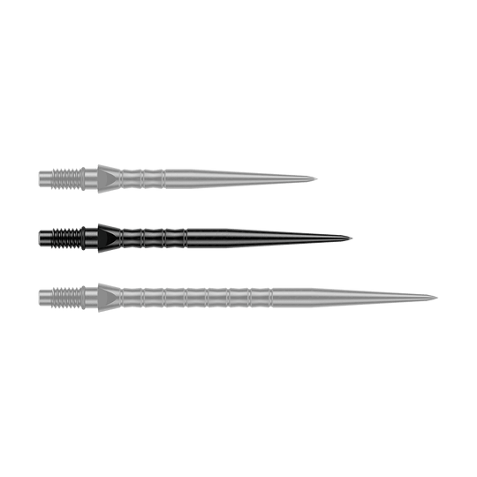 Stalowe groty do lotek Winmau Switch Point Wave – czarne Dieses Bild zeigt Steeldartspitzen mit Wave-Struktur in Schwarz. Die Spitzen sind vermutlich 30 mm lang.