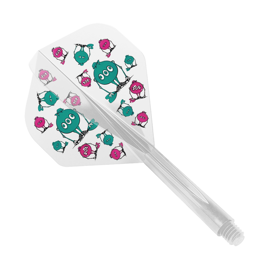 Condor AXE G.T. Monster Clear Flight-System Standard Das Bild zeigt das Produkt "Condor AXE G.T. Monster Clear Flight-System Standard". Auf dem Flight sind lustige, bunte Monster in Blau und Pink abgebildet.