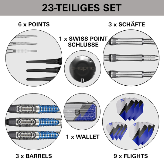 Target Phil Taylor Power X Chrono Softdarts Das Produkt Target Phil Taylor Power X Chrono Softdarts ist dargestellt. Es handelt sich um Softdarts mit auffälligem Aussehen.