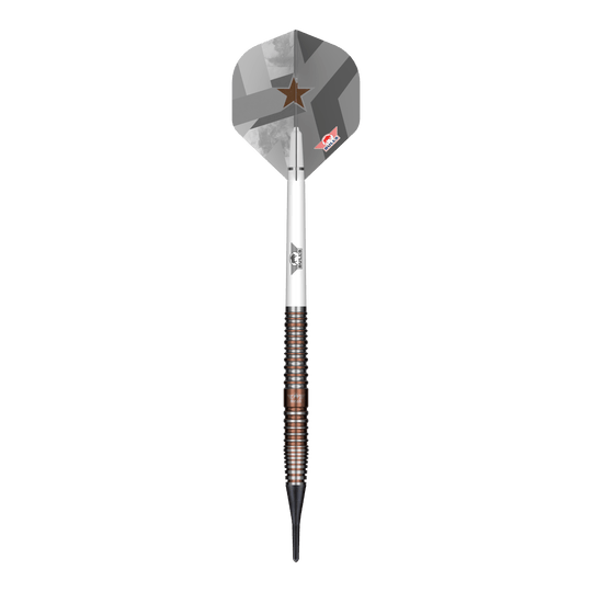 Dardos blandos Bulls NL Max Hopp E5 - 20 g Das Foto zeigt die Bulls NL Max Hopp E5 Softdarts - 20g. Dieses Produkt richtet sich an Freunde des Softdart-Spiels.
