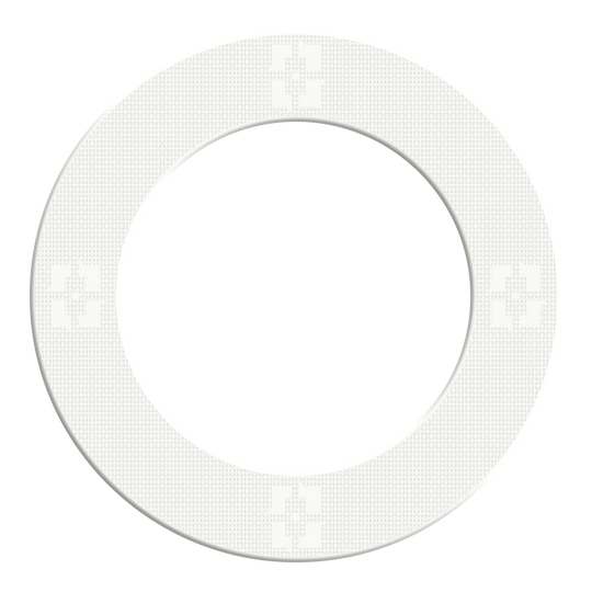 Das Bild zeigt einen Artikel mit dem Namen MSF-K2_McDart_Precision_Nano_Dartboard_Surround_Wei_2. Es handelt sich vermutlich um einen weißen Dartboard-Surround von McDart.