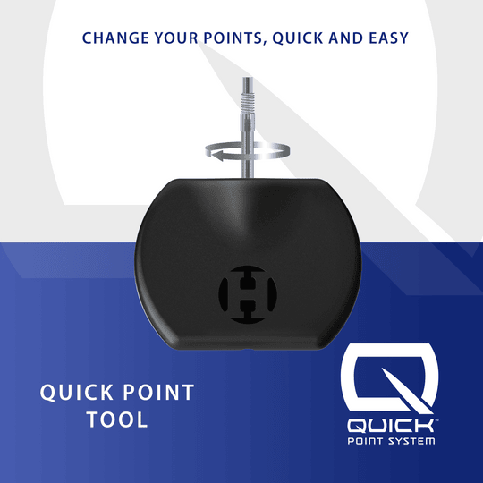 Dieses Bild zeigt das Produkt Harrows Basic Quick Point Tool. Es ist ein hilfreiches Tool für Dartzubehör.