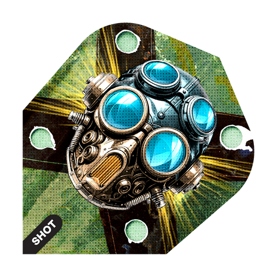Lety do Shot Badlands Krush No6 Dies ist ein Bild von Shot Badlands Krush No6 Flights. Das Produkt zeigt Dart-Flights in einem ansprechenden Design.