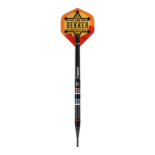 Dardos suaves Bulls Cor Dekker The Sheriff - 20 g Auf dem Bild ist Bulls Cor Dekker The Sheriff Softdarts - 20g abgebildet. Diese hochwertigen Softdarts sind für elektronische Dartboards geeignet.