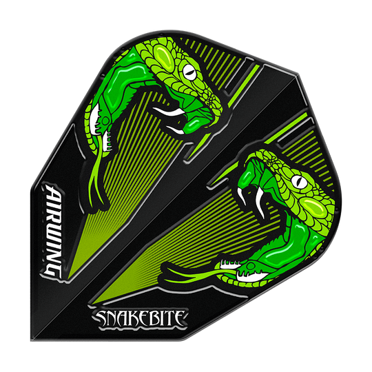 Red Dragon Airwing Peter Wright Green V-Standard Flights Die Red Dragon Airwing Peter Wright Green V-Standard Flights sind zu sehen. Das Design ist mit auffälligen Mustern versehen.
