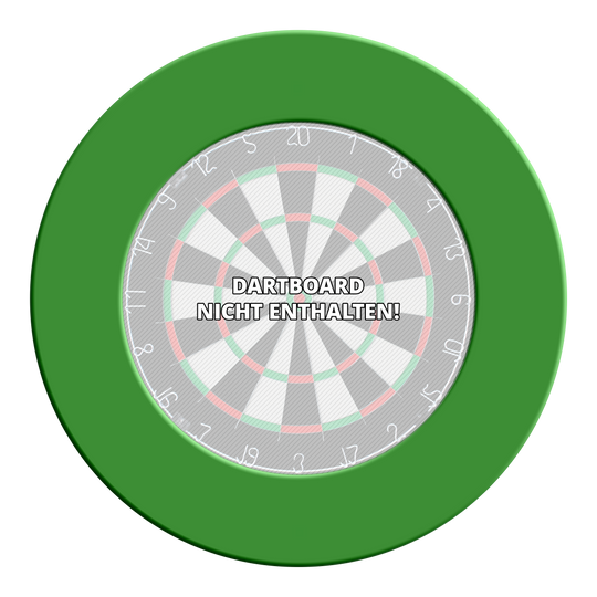 McDart Dartboard Surround Das Bild scheint ein grünes Steeldartboard Surround zu zeigen. Das Surround verhindert Schäden rund um das Board.