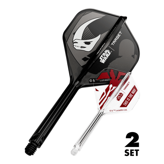 Target Star Wars K-Flex-Set Mandalorian No2 Standard Flights Abbildung eines Star Wars K-Flex Mandalorian 2er-Pack Sets. Das Bild zeigt Standard Flights mit 33 mm Länge.