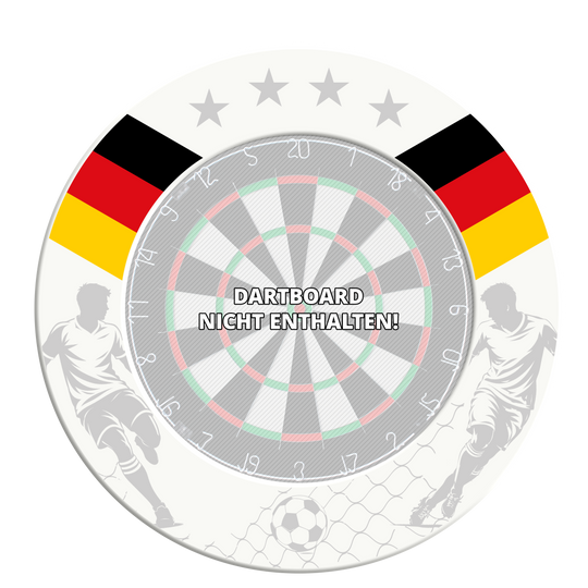 Tablero de dardos de fútbol McDart Hier ist das McDart Fußball Dartboard Surround abgebildet. Es handelt sich um eine Schutzumrandung für ein Dartboard.