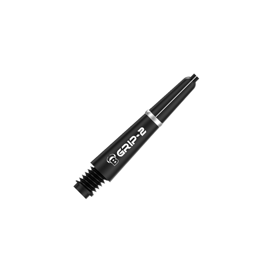 BS55081_Bulls_B-Grip-2_SL_Shafts_Schwarz_28mm_2 Das Bild zeigt einen schwarzen Bulls B-Grip-2 SL Shafts. Auf dem Schaft ist der Schriftzug "GRIP-2" deutlich sichtbar.