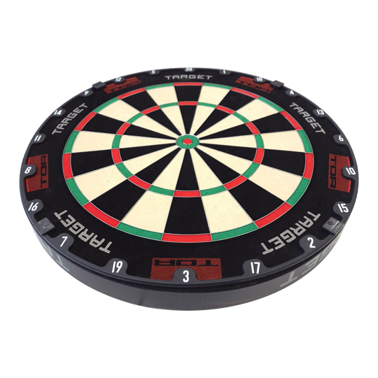 Ocelový terč Target TOR Ein weiteres Target TOR Steeldartboard ist dargestellt. Die Oberfläche ist gut strukturiert.