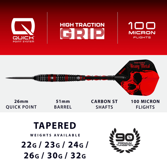Dardos de acero Harrows Ryan Searle 90% Quick Point Zu sehen ist der Harrows Ryan Searle 90% Steeldarts Quick Point Steeldarts. Diese Dartpfeile bieten eine professionelle Qualität für anspruchsvolle Spieler.