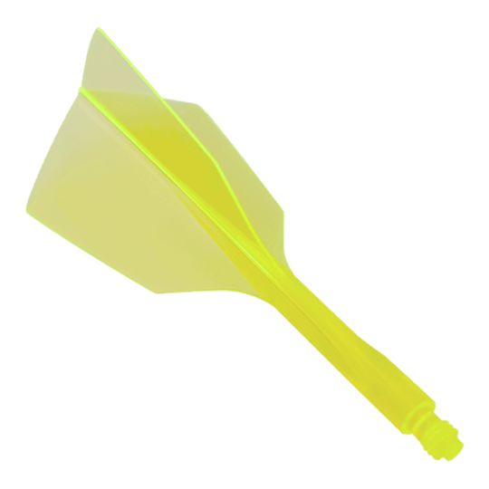 Condor Axe 120 Flight-System Neon Yellow - Narrow Das Bild zeigt ein Condor Axe 120 Flight-System in Neon-Gelb mit schmalem Design. Es handelt sich um einen einteiligen Dartflug und -schaft.