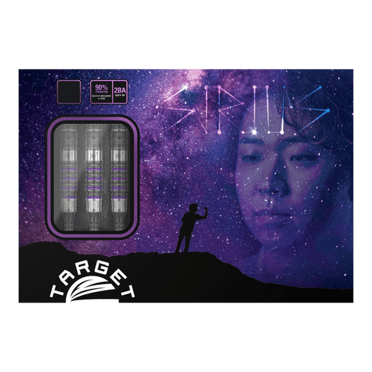 Dardos blandos Target Japan Prime Series Yuta Hayashi Sirius GEN3 MAX - 21,5 g Das Bild zeigt die "Target Japan Prime Series Yuta Hayashi Sirius GEN3 MAX Softdarts - 21,5g" in einer farbenfrohen Verpackung. Im Hintergrund ist ein nachdenkliches Gesicht und eine Sternenhimmel-Szenerie mit dem Schriftzug "SIRIUS" zu sehen.