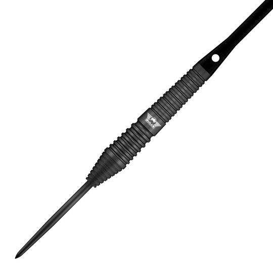 Dardos Bulls NL Max Hopp de acero negro Abbildung der Bulls NL Max Hopp Black Steeldarts. Die Steeldarts sind aus einer anderen Perspektive zu sehen.
