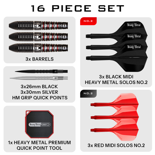 Harrows Ryan Searle Geo Quick Point Steeldarts Gezeigt wird ein Steeldartpfeil mit klar abgegrenztem Griffbereich. Die Spitze und die Struktur sind detailliert sichtbar.