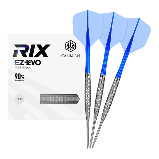Ocelové šipky Caliburn Rix EZ-EVO R6 Auf dem Bild ist der Caliburn Rix EZ-EVO R6 Steeldarts vollständig dargestellt. Die Details und das Design sind gut sichtbar.