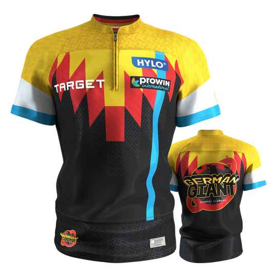 Target Gabriel Clemens Dartshirt 2027 Zu sehen ist das Target Gabriel Clemens Dartshirt 2027. Es handelt sich um ein Dartshirt für Fans von Gabriel Clemens.