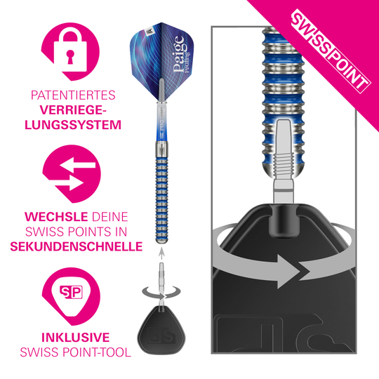 Target Paige Pauling GEN1 Swiss Points Steeldarts - 22g Target Paige Pauling GEN1 Swiss Points Steeldarts - 22g