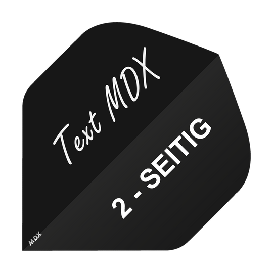 10 set of printed flights on 2 sides - desired text - MDX standard