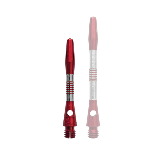 Bulls NL Cetra Aluminium Shafts - Rot Bild zeigt rote Aluminium Shafts mit einer Länge von 34 mm. Es handelt sich vermutlich um Zubehör für Darts.
