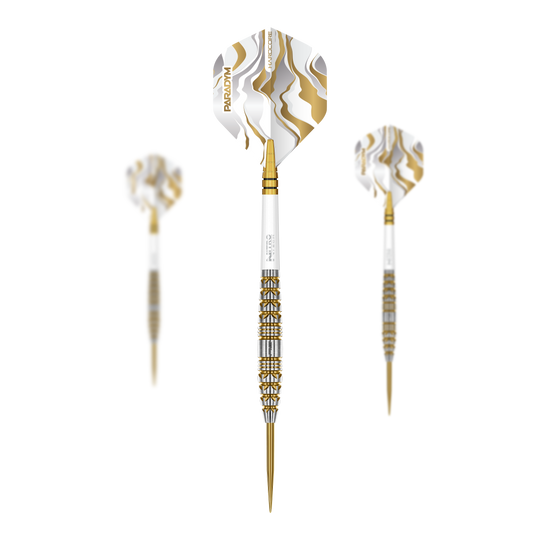 Dardos de acero Torpedo Red Dragon Paradym Gold Zu sehen ist das Set der Red Dragon Paradym Gold Torpedo Steeldarts. Dieses Produkt besteht aus mehreren hochwertigen goldenen Steeldarts.