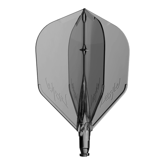 Náhradní letka L-Style L-System L3 Ein Ersatzflight für Dartpfeile in klarem Schwarz ist abgebildet.