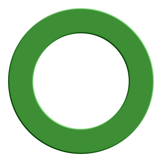 McDart Dartboard Surround Das Bild zeigt vermutlich ein Dartboard-Surround in Grün. Das Surround dient zum Schutz der Wand und zur Verbesserung des Darterlebnisses.