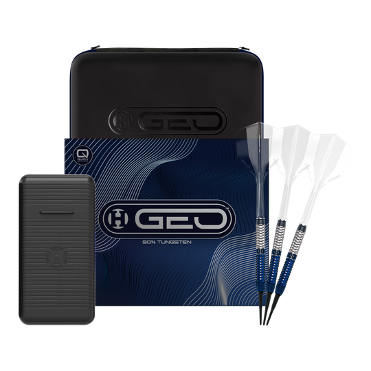 Harrows GEO Parallel Softdarts Auf dem Bild sind die Harrows GEO Parallel Softdarts vollständig sichtbar. Sie zeichnen sich durch ihre parallele Barrel-Form aus.