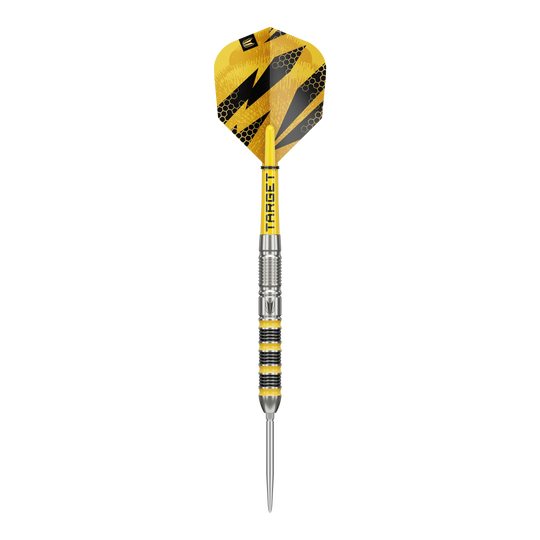 Target Buzz 01 Swiss Points Steeldarts Das Bild zeigt Target Buzz 01 Swiss Points Steeldarts. Es handelt sich um hochwertige Steeldarts für Präzisionswürfe.