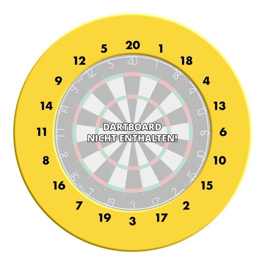 HD Zahlen Dartboard Surround - Eigene Farben Abgebildet ist ein gelber Dartboard-Zahlensurround mit HD-Zahlenring. Der Dateiname ist MSF-X6G_HD_Zahlen_Dartboard_Surround_EigeneFarben_Gelb_3.
