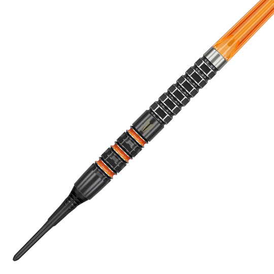 Terč Raymond Van Barneveld 95K měkké šipky - 20g Zu sehen sind die Target Raymond Van Barneveld 95K Softdarts mit 20g Gewicht. Das Bild betont das Design der Darts.
