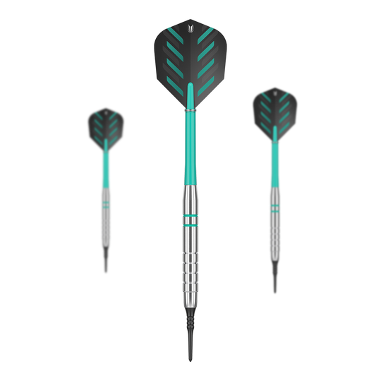 Target Rob Cross Silver Voltage Softdarts - 18g Target Rob Cross Silver Voltage Softdarts – 18g einzeln sichtbar. Die Darts sind parallel ausgelegt.