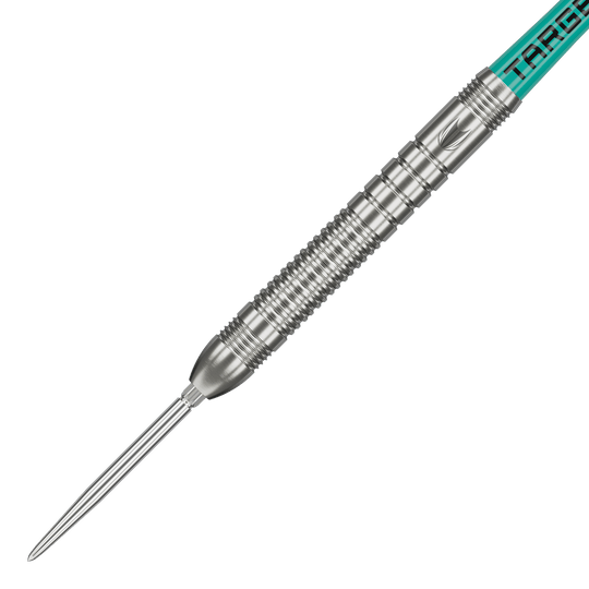 Auf dem Bild sind Target Hydro 03 Swiss Point Steeldarts zu sehen. Sie sind hochwertige Darts für präzises Werfen.