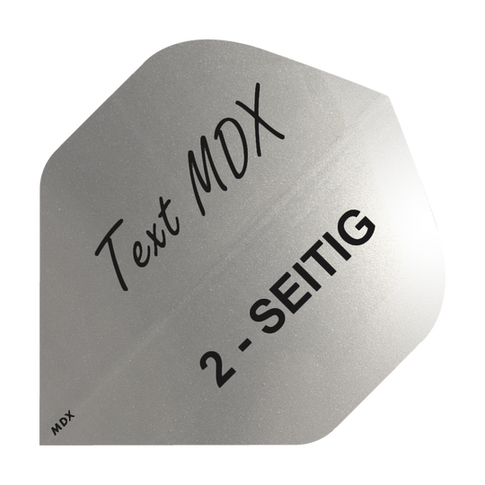 10 Satz Bedruckte Metallic Flights 2-Seitig - Wunschtext - MDX Standard