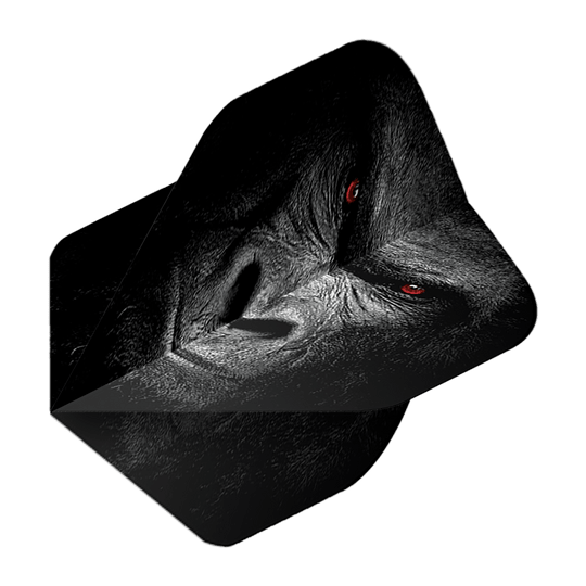 Lety v pětiboji Gorilla Das Bild zeigt das Produkt "Pentathlon Gorilla No2 Standard Flights". Auf dem Flight ist das Gesicht eines Gorillas mit markanten roten Augen abgebildet.