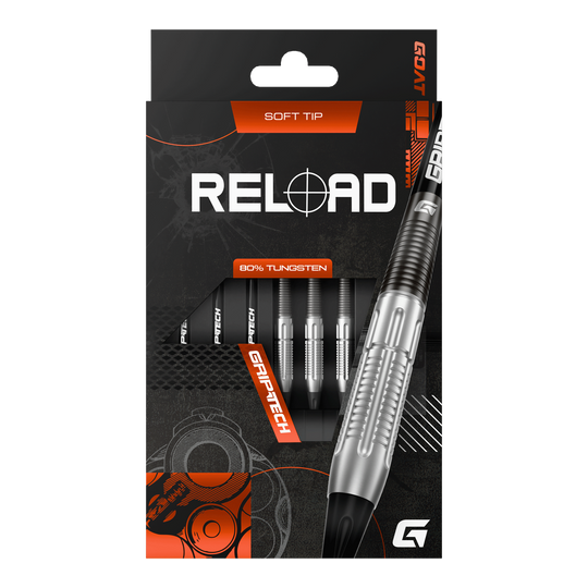 Dardos blandos GOAT Reload - 20 g Abgebildet sind die GOAT Reload Softdarts mit einem Gewicht von 20g. Diese Softdarts verbinden Präzision und modernes Design.