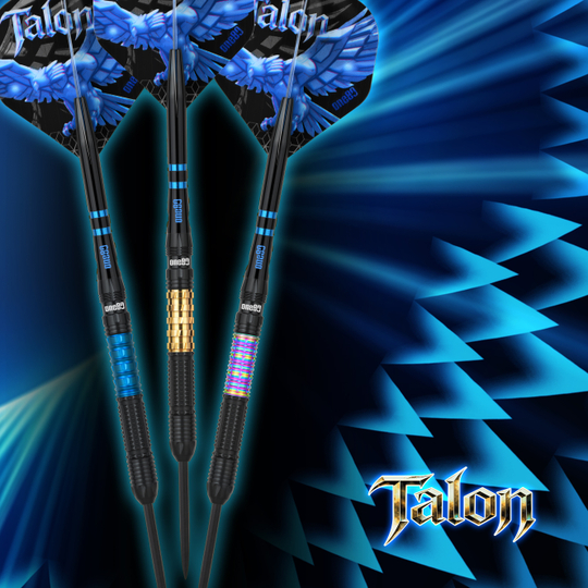 One80 Talon T1 Steeldarts Das Bild präsentiert die One80 Talon Steeldarts. Diese Steeldarts überzeugen durch ihre besondere Griffigkeit.