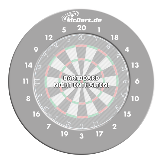 Hier ist ein graues Dart Zubehör dargestellt. Es dürfte eine graue HD Zahlen Surround von McDart sein.