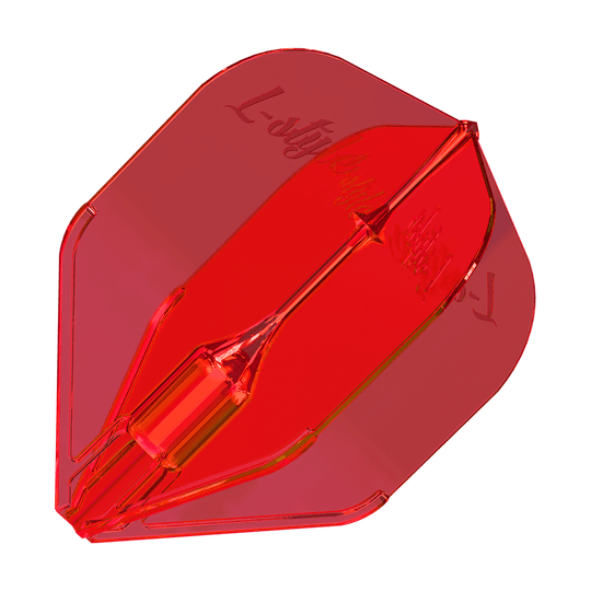 Lotki L-Style Fantom L3EZ w kolorze czerwonym Das Bild zeigt ein rotes Dartflight mit der Aufschrift "L-Style". Es handelt sich um das Modell Fantom L3EZ Flights in der Farbe Rot.