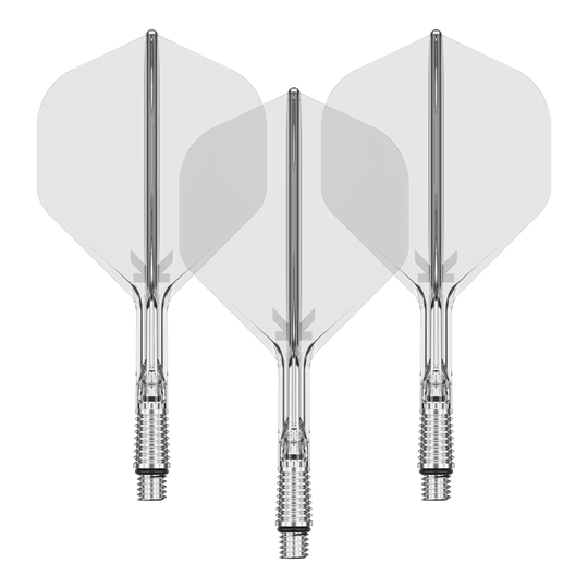 Target K-Shift No2 Standard Flights - Clear Abgebildet ist ein Set von Target KShift No2 Standard Flights in transparenter Ausführung mit 26mm. Das Zubehör eignet sich für den Dartsport.