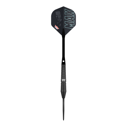 Dardos Bulls NL Max Hopp de acero negro Die Bulls NL Max Hopp Black Steeldarts werden gezeigt. Die Darts sind als Set auf einem einfachen Hintergrund abgebildet.