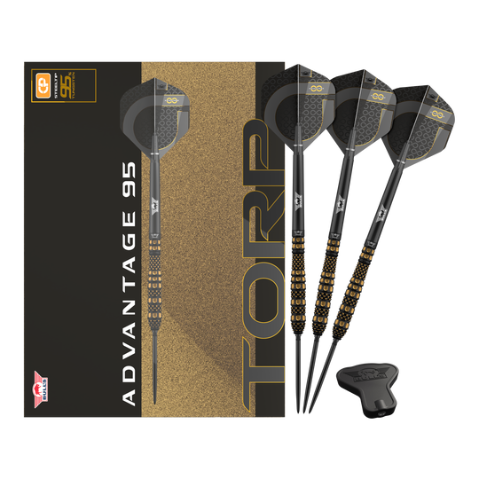 Šipky Bulls NL Advantage 95 Torp Convertible Point Steel Darts Abgebildet werden Bulls NL Advantage 95 Torp Convertible Point Steeldarts. Das Set umfasst mehrere Darts.