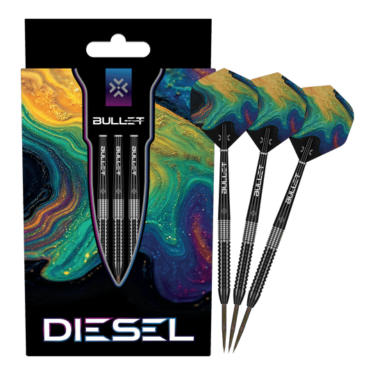 Ocelové šipky Bullet Diesel Hier wird das Produkt Bullet Diesel Steeldarts präsentiert. Die Steeldarts sind für den professionellen Dartsport geeignet.