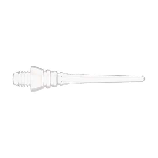 Winmau Triton Softtip Points Softdartspitzen (50-er Pack) Auf dem Bild ist eine weiße Softdartspitze mit Gewinde zu sehen. Sie liegt waagerecht vor einem neutralen Hintergrund.