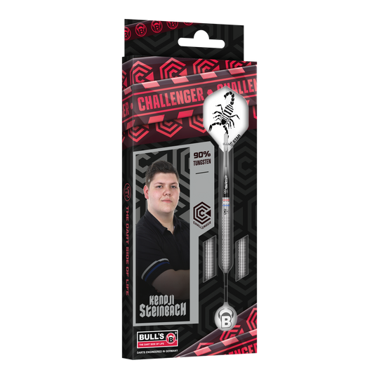 Bulls Challenger Kendji Steinbach Steeldarts - 23g Auf dem Bild sind die Bulls Challenger Kendji Steinbach Steeldarts - 23g zu sehen. Das Produkt ist ideal für ambitionierte Dartspieler.