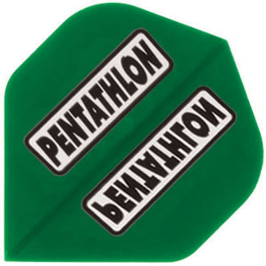 p10 Pentathlon Flights standard farbig sind auffällig bedruckt. Die Form ist klassisch dreieckig.