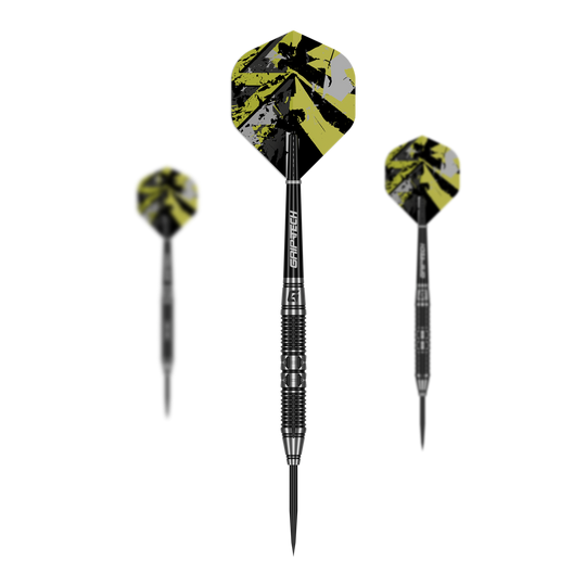 GOAT Dumbbell Steeldarts Auf dem Foto ist das Set GOAT Dumbbell Steeldarts zu sehen. Das Set enthält mehrere Steeldarts.